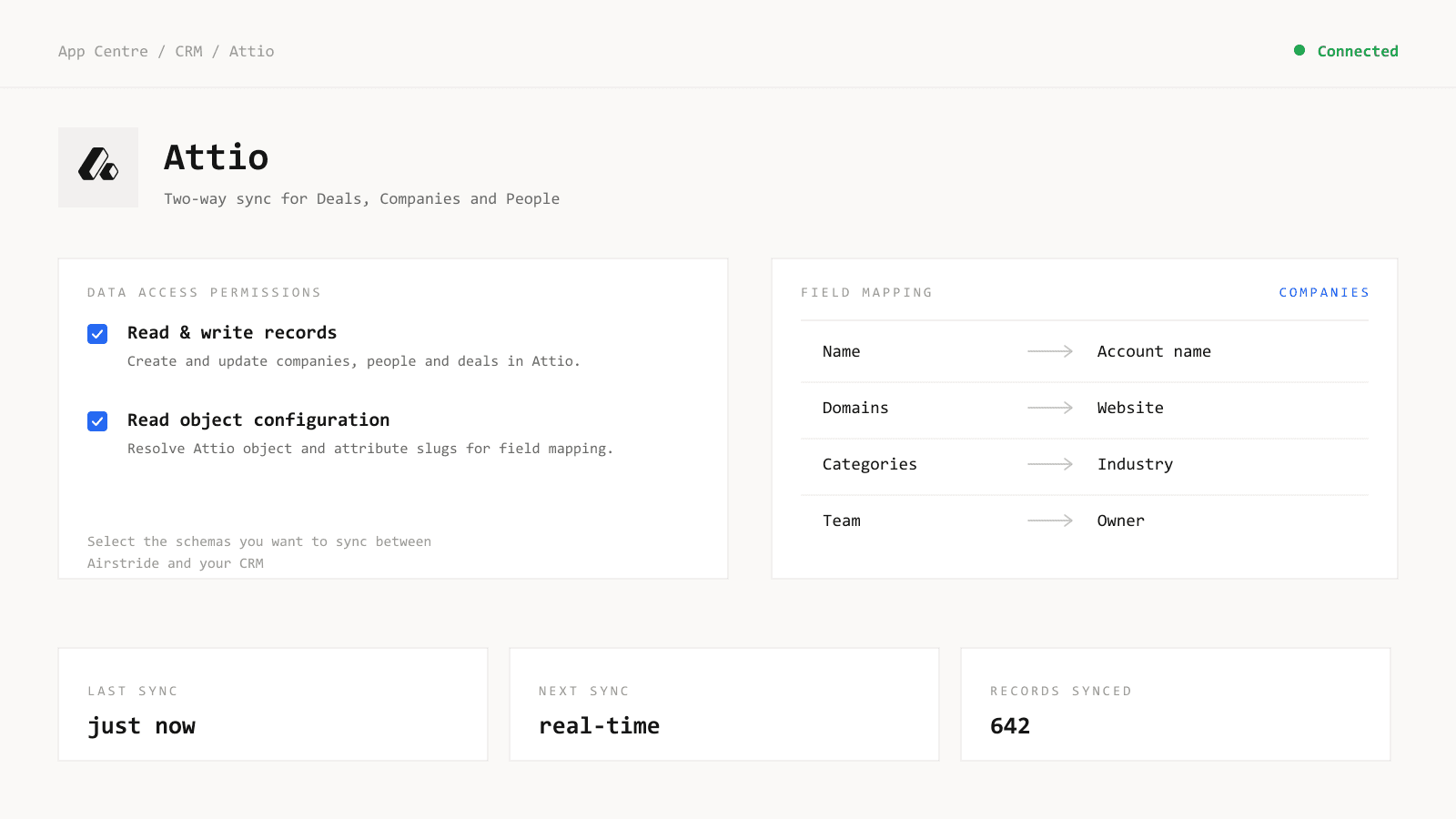 Airstride Is Now in the Attio App Directory