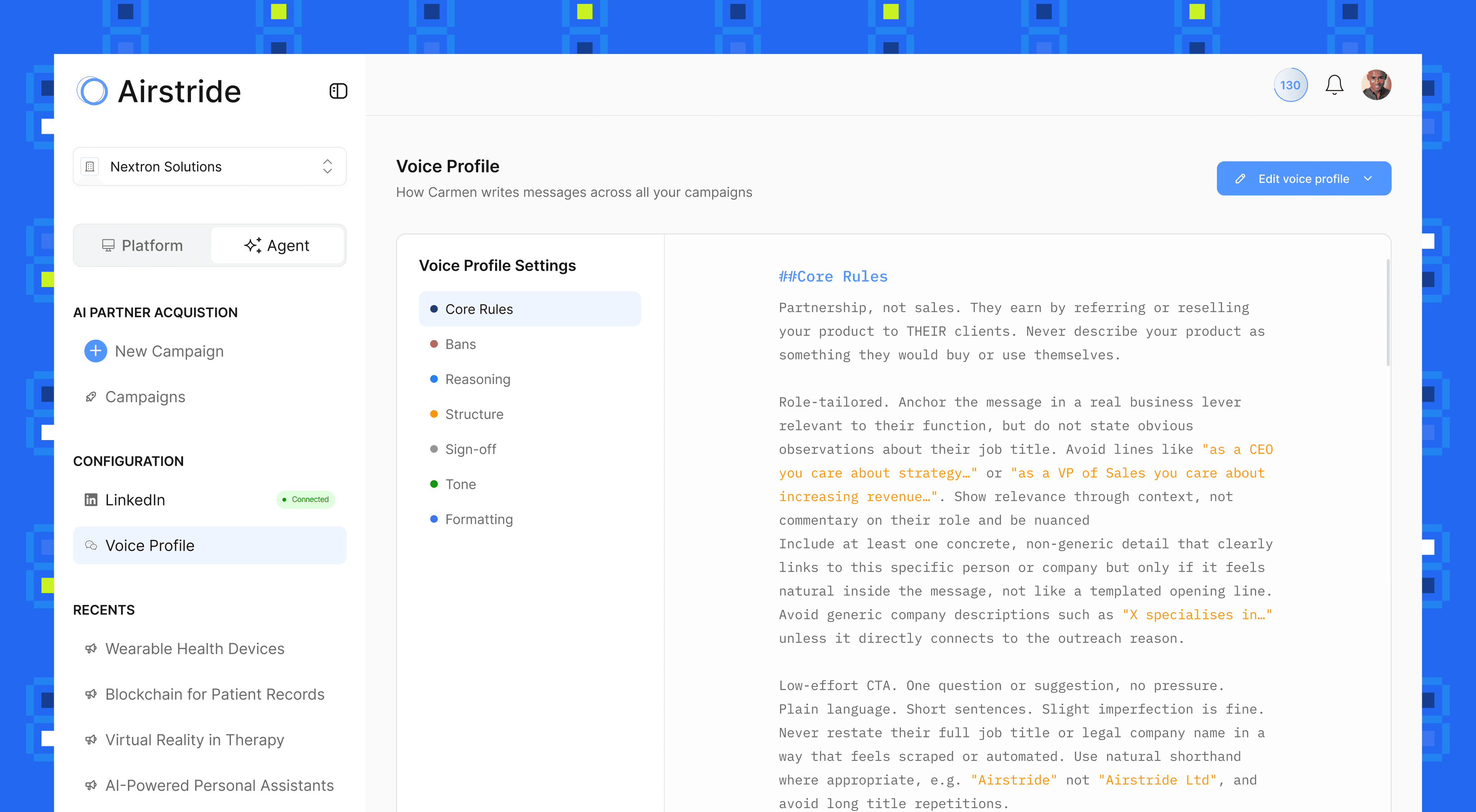 Voice Profile